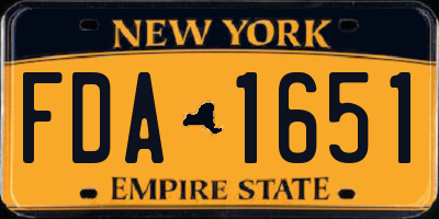 NY license plate FDA1651