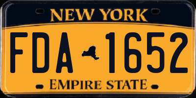 NY license plate FDA1652