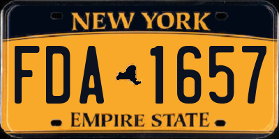 NY license plate FDA1657