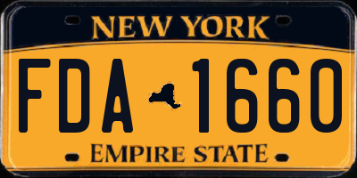 NY license plate FDA1660