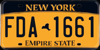 NY license plate FDA1661