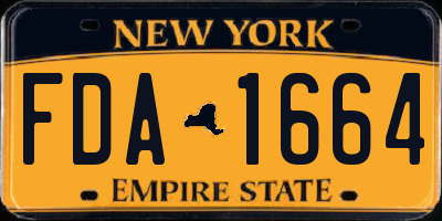 NY license plate FDA1664