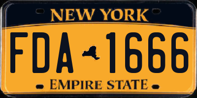 NY license plate FDA1666