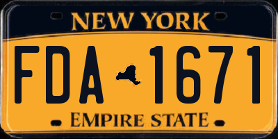 NY license plate FDA1671