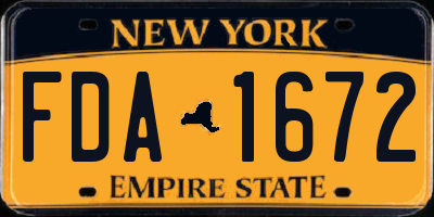 NY license plate FDA1672