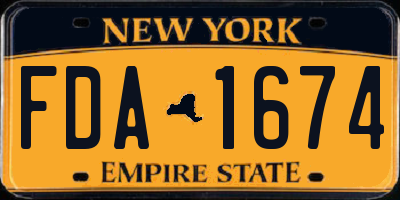 NY license plate FDA1674