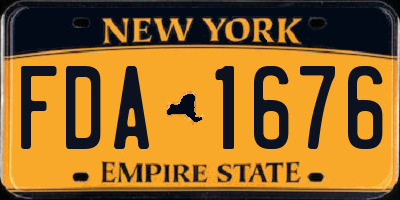 NY license plate FDA1676