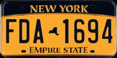 NY license plate FDA1694
