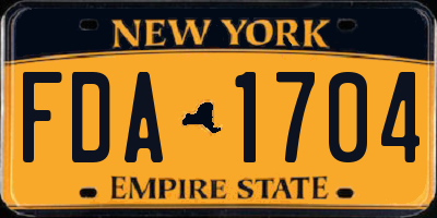 NY license plate FDA1704