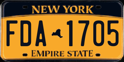 NY license plate FDA1705