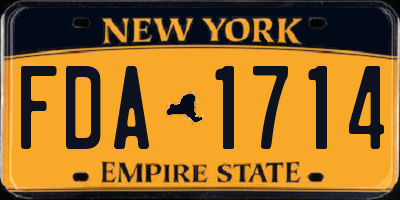 NY license plate FDA1714