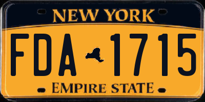 NY license plate FDA1715