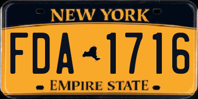 NY license plate FDA1716