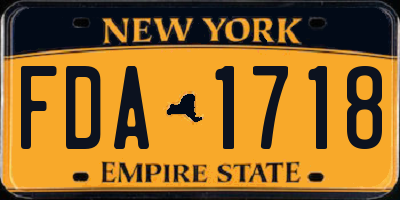 NY license plate FDA1718