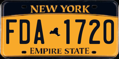 NY license plate FDA1720