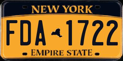 NY license plate FDA1722