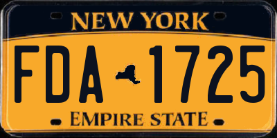 NY license plate FDA1725