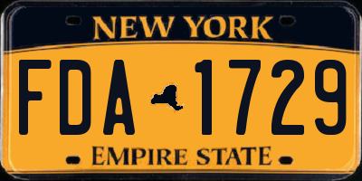 NY license plate FDA1729