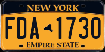 NY license plate FDA1730