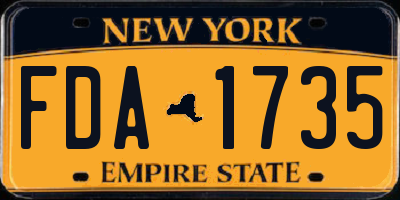 NY license plate FDA1735