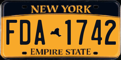 NY license plate FDA1742
