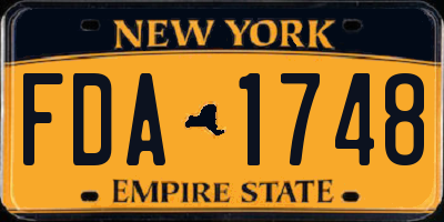 NY license plate FDA1748