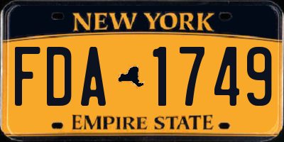 NY license plate FDA1749