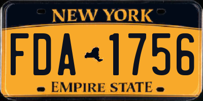 NY license plate FDA1756