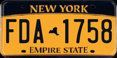 NY license plate FDA1758