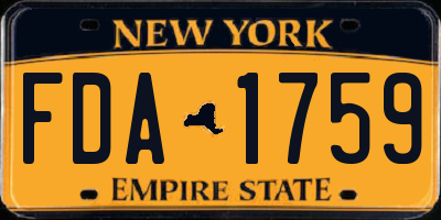 NY license plate FDA1759