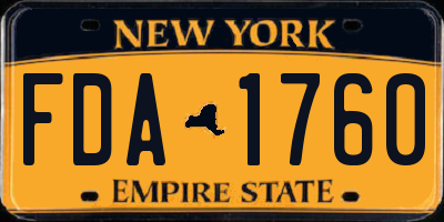 NY license plate FDA1760