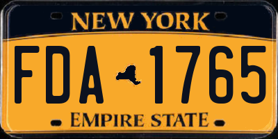 NY license plate FDA1765