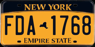NY license plate FDA1768