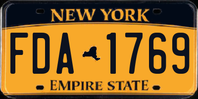 NY license plate FDA1769
