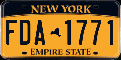 NY license plate FDA1771