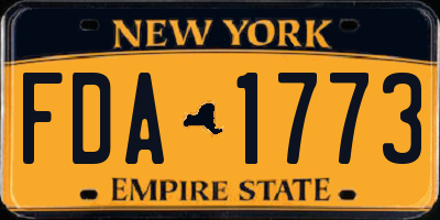 NY license plate FDA1773