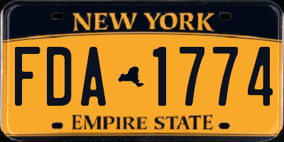 NY license plate FDA1774