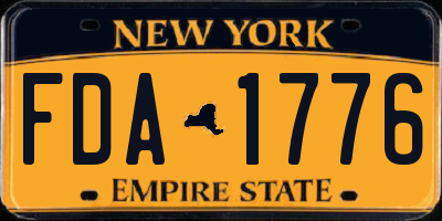 NY license plate FDA1776