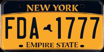 NY license plate FDA1777