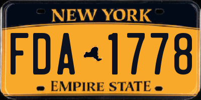 NY license plate FDA1778