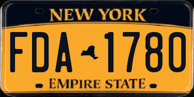 NY license plate FDA1780