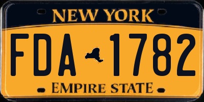 NY license plate FDA1782