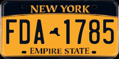 NY license plate FDA1785