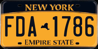NY license plate FDA1786