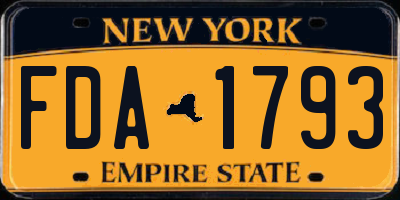 NY license plate FDA1793