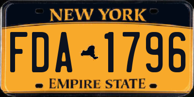 NY license plate FDA1796
