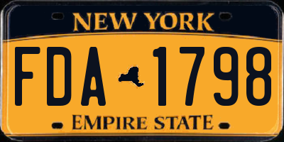 NY license plate FDA1798