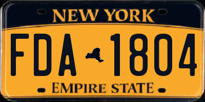 NY license plate FDA1804