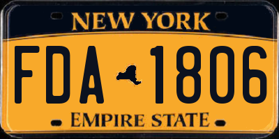 NY license plate FDA1806
