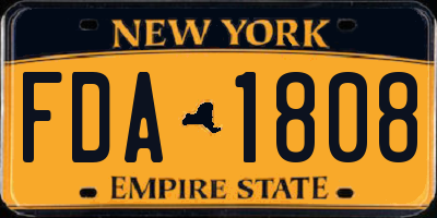 NY license plate FDA1808